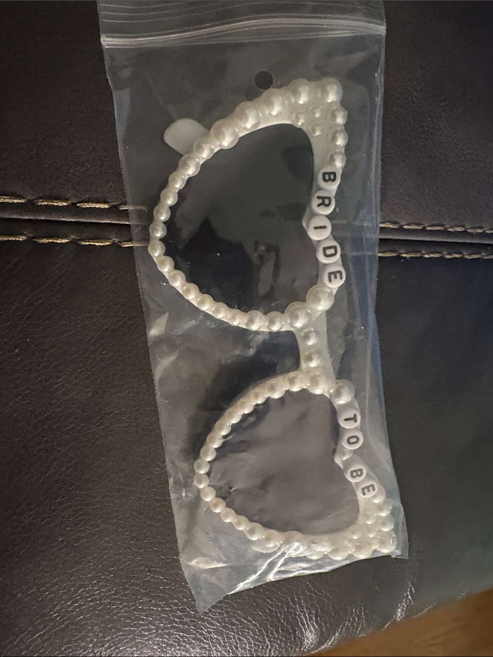 Bride-to-Be Pearl Heart Sunglasses - White Party Shades